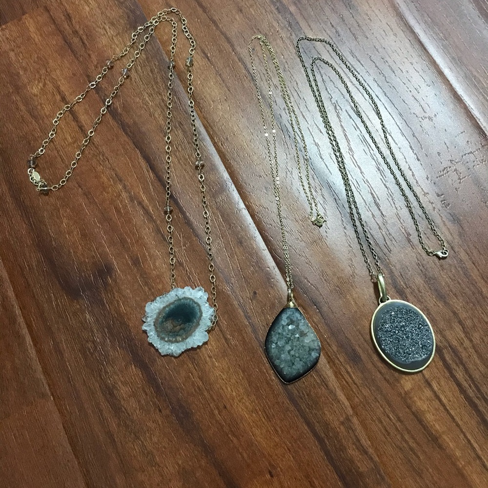 Stone assortment necklaces x 3
